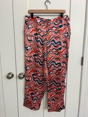 Adore Me Pajama Pants M Retro Abstract Print Silky Lounge Sleepwear NWT Elastic